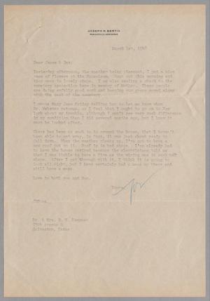 [Letter from Joseph R. Bertig to Jeane and D. W. Kempner, March 01, 1948]