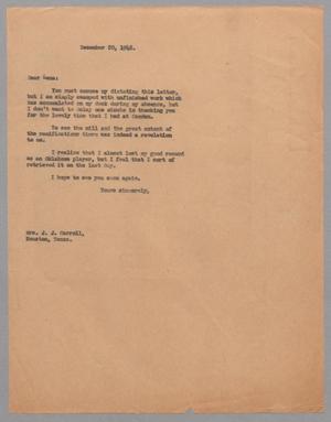 Primary view of object titled '[Letter from Mrs. J. J. Carroll to Lena, December 20, 1948]'.