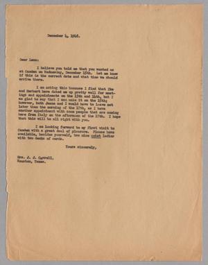 Primary view of object titled '[Letter from Mrs. J. J. Carroll to Lena, December 04, 1948]'.