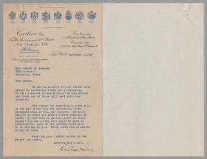 [Letter from Cartier Inc. to Jeane Kempner, November 04, 1948]