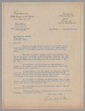 [Letter from Cartier Inc. to Daniel W. Kempner, September 23, 1948]