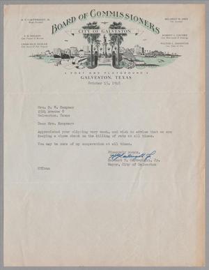 [Letter from Herbert Y. Cartwright, Jr., to Mrs. D. W. Kempner, October 15, 1948]