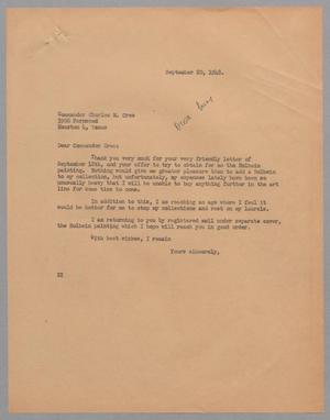 [Letter from Daniel W. Kempner to Charles M. Cree, September 20, 1948]