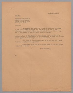[Letter from Daniel W. Kempner to Tom Connally, April 23, 1948]
