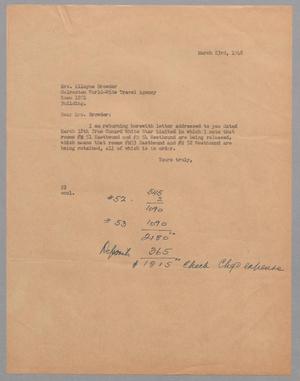 [Letter from D. W. Kempner to Alleyne Browder, March 23, 1948]