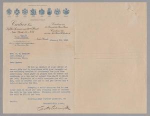 [Letter from Cartier Inc. to Jeane Kempner, January 10, 1948]