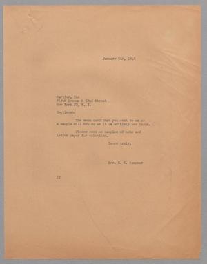 [Letter from Daniel W. Kempner to Cartier, Inc., January 5, 1948]