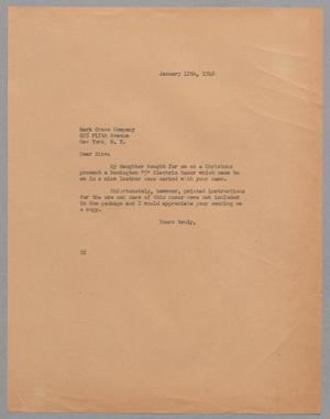 [Letter from Daniel W. Kempner, January 12, 1948]
