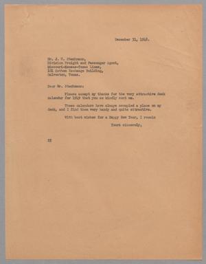 Primary view of object titled '[Letter from Daniel W. Kempner to J. W. Stechmann, December 31, 1948]'.
