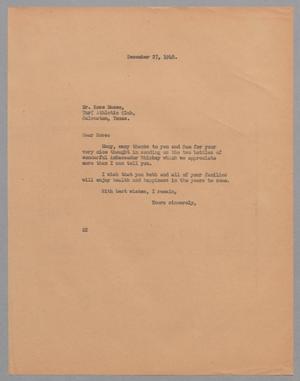 [Letter from Daniel W. Kempner to Rose Maceo, December 27, 1948]