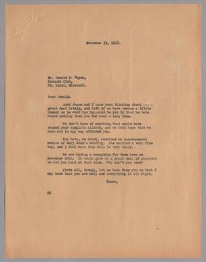 [Letter from D. W. Kempner to Donald F. Meyer, November 19, 1948]