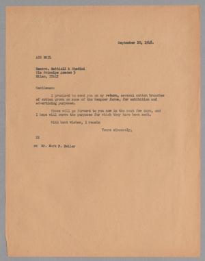 [Letter from D. W. Kempner to Mattioli & Ghedini, September 20, 1948]