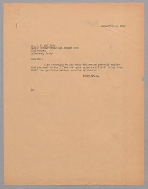 [Letter from Daniel W. Kempner to C. W. Mullikin, January 26, 1948]