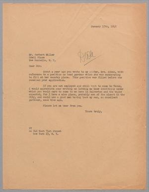 [Letter from Daniel W. Kempner to Herbert Miller, January 17, 1948]