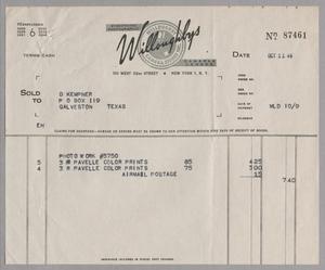 [Invoice for Photo Work #5750, October 1948]