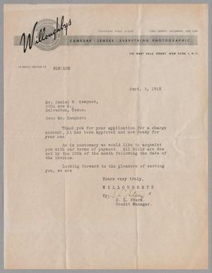 [Letter from Daniel W. Kempner to Daniel W. Kempner, September 3, 1948]