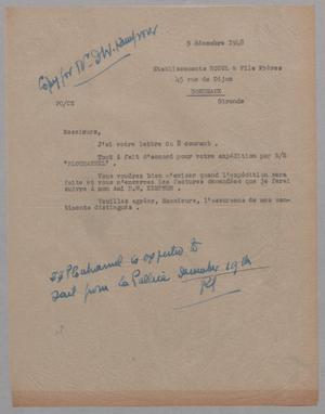[Letter from Rodel & Fils Frères to Pierre Chardine, December 09, 1948]