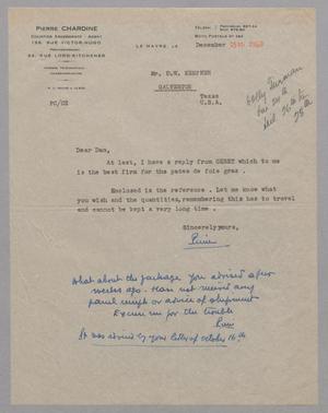 [Letter from Pierre Chardine to D. W. Kempner, December 15, 1948]