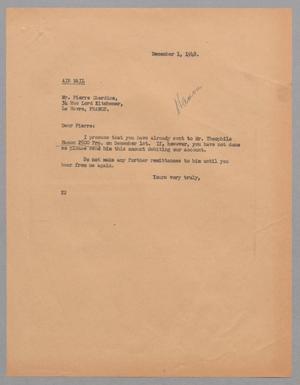 [Letter from Daniel W. Kempner to Chardine Pierre, December 1, 1948]
