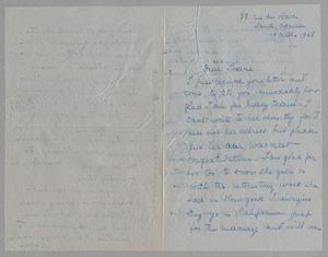 Primary view of object titled '[Handwritten Letter from Sabine Chardine l to Jeane Kempner, October 19, 1948]'.