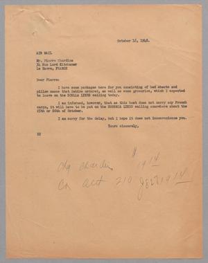 [Letter from Daniel W. Kempner to Pierre Chardine, October 16, 1948]