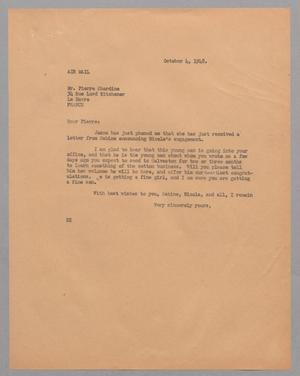 [Letter from Daniel W. Kempner to Pierre Chardine, October 4, 1948]