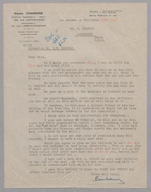 [Letter from Pierre Chardine to D. W. Kempner, September 27, 1948]
