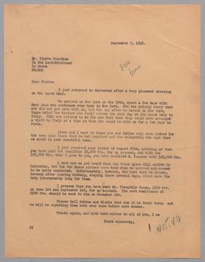 [Letter from D. W. Kempner to Pierre Chardine, September 7, 1948]