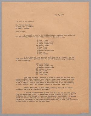 [Letter from D. W. Kempner to Pierre Chardine, May 4, 1948]