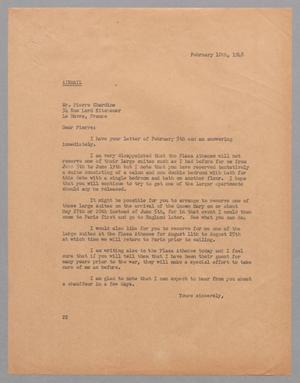[Letter from D. W. Kempner to Pierre Chardine, February 10, 1948]