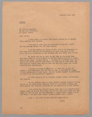 [Letter from D.W. Kempner to Pierre Chardine, February 2, 1948]