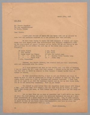 [Letter from D. W. Kempner to Pierre Chardine, March 16, 1948]