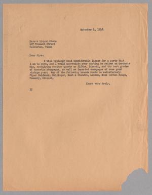 [Letter from D. W. Kempner to Dave's Liquor Store, November 04, 1948]