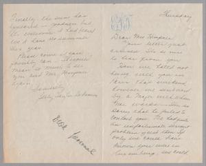 [Handwritten Letter from Betty Dickinson to Jeane Kempner, 1948~]
