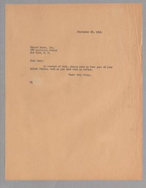[Letter from Daniel W. Kempner to Robert Ensko, Inc., September 22, 1948]