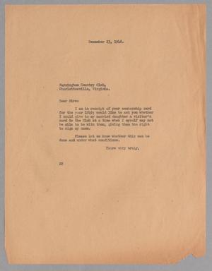 Primary view of object titled '[Memorandum from Daniel W. Kempner, December 23, 1948]'.