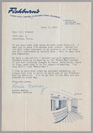 [Letter from Lorine Murray to Jeane Bertig Kempner, September 2, 1948]