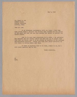 [Letter from D. W. Kempner to Henry H. Job, May 04, 1948]