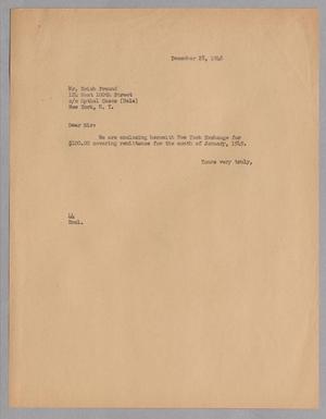 [Letter from A. H. Blackshear to Erich Freund, December 28, 1948]