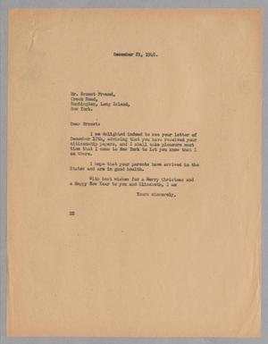 [Letter from Daniel W. Kempner to Ernest Freund, December 21, 1948]