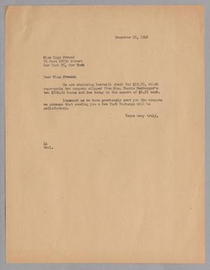 [Letter from A. H. Blackshear, Jr. to Inge Freund, December 15, 1948]