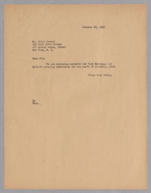 [Letter from A. H. Blackshear, Jr. to Erich Freund, October 28, 1948]