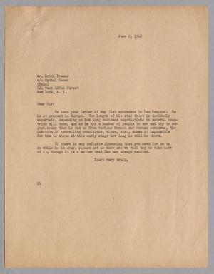 [Letter from Isaac H. Kempner to Erich Freund, June 2, 1948]
