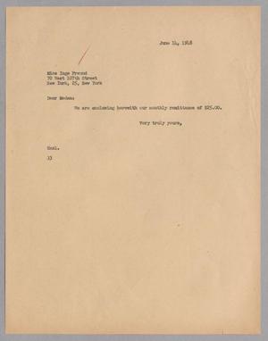 [Letter from Harris L. Kempner to Inge Freund , June 14, 1948]