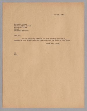 [Letter from H. Kempner to Erich Freund, May 27, 1948]