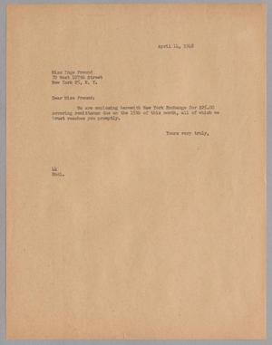 [Letter from A. H. Blackshear, Jr. to Inge Freund, April 14, 1948]