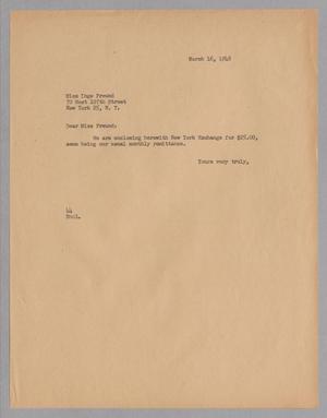 [Letter from Daniel W. Kempner to Inge Freund, March 16, 1948]