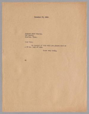 [Letter from Daniel W. Kempner to Jackson Seed Company, December 27, 1948]