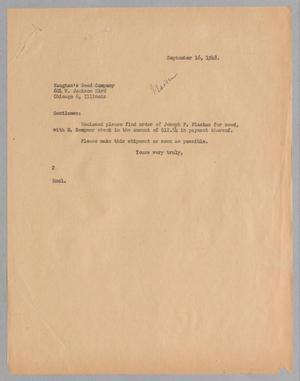 [Letter from D. W. Kempner to Vaughn's Seed Company, September 16, 1948]