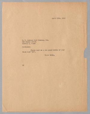 [Letter from Daniel W. Kempner to O. P. Jackson Seed Company, April 13, 1948]
